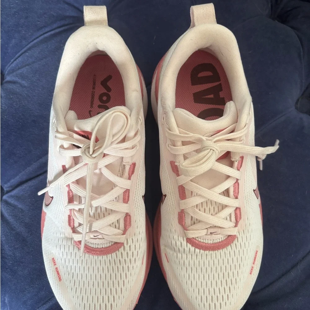 Nike Women’s Pink and White Vomero ZoomX Running Sneakers
